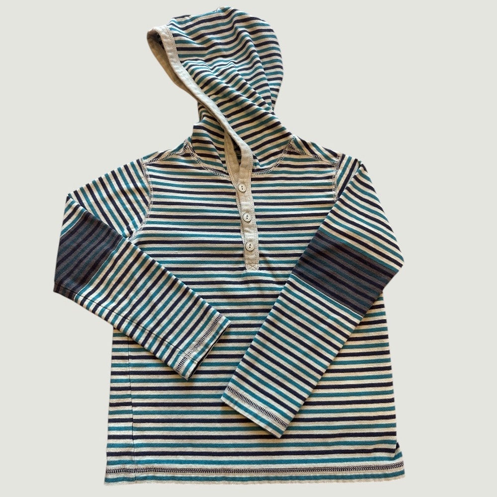 Tea Collection Blue and Green Striped Hoodie